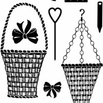Card-io Basket and Bows Clear Stamp Set