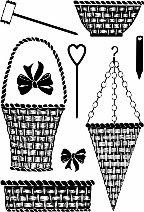 Card-io Basket and Bows Clear Stamp Set