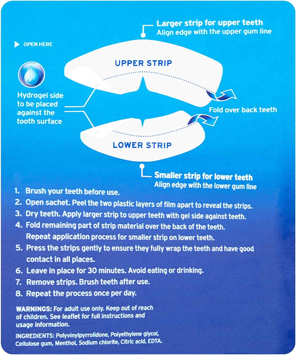 Wisdom Intense White Teeth Whitening Strips (6 Shades Whiter in 7