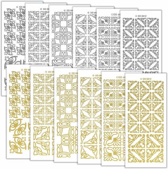 Peel Off Stickers Small Corners Stickers 1021, Multicoloured, 23 x 10 x 1 cm