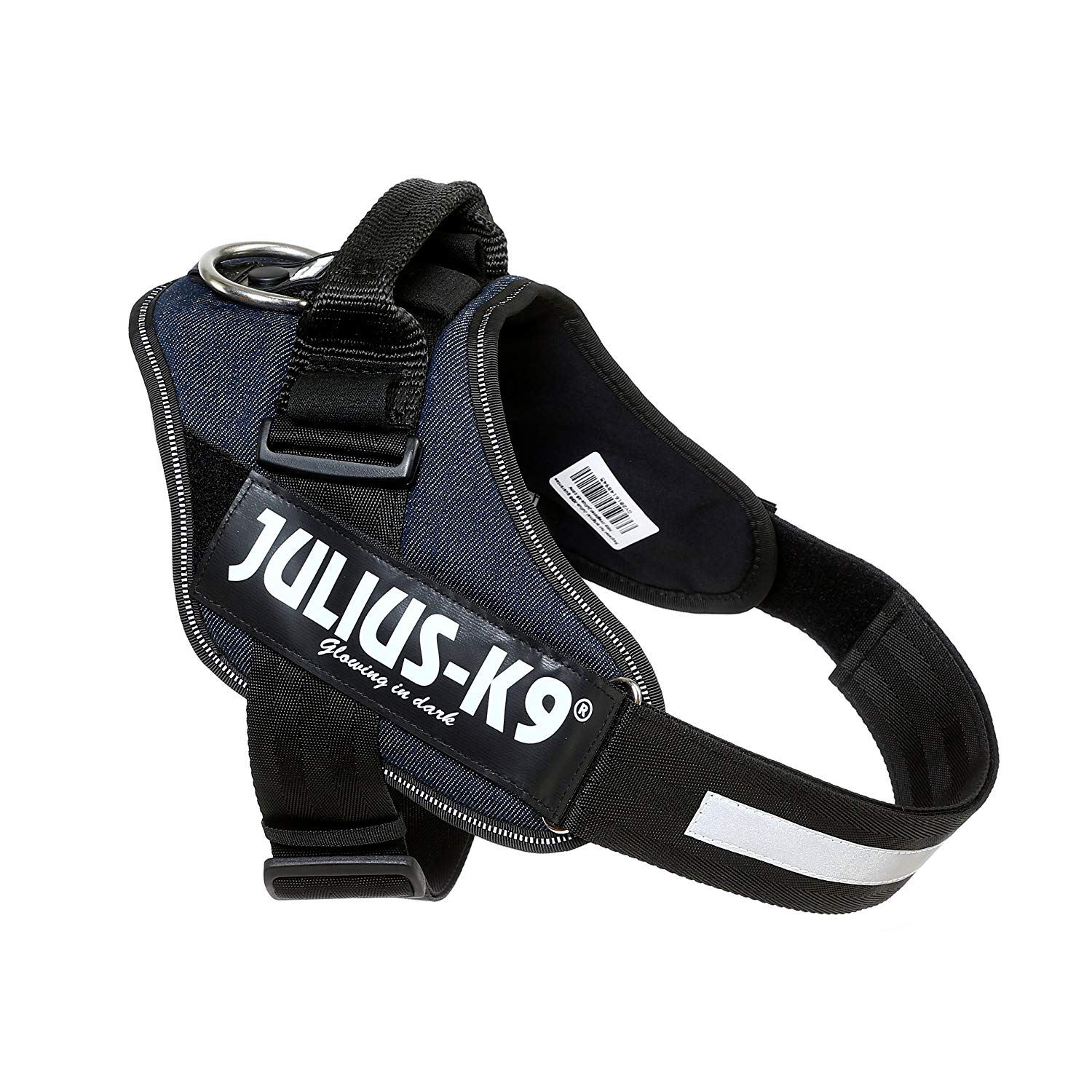 Julius-K9, 16IDC-FAR-1, IDC Powerharness, dog harness, Size: 1, Denim, Blue With Striped and Reflective Elements, L/1 - Image 2