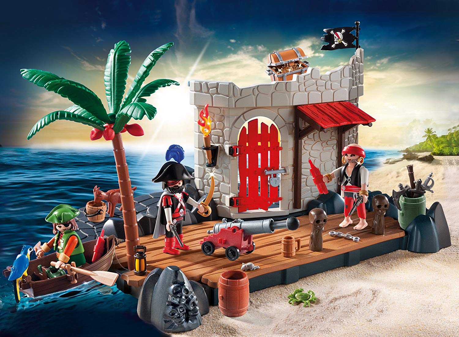 Playmobil 6146 Pirate Fort SuperSet with Floating Rowboat, Fun Imaginative Role-Play, PlaySets Suitable for Children Ages 4+ - Image 2
