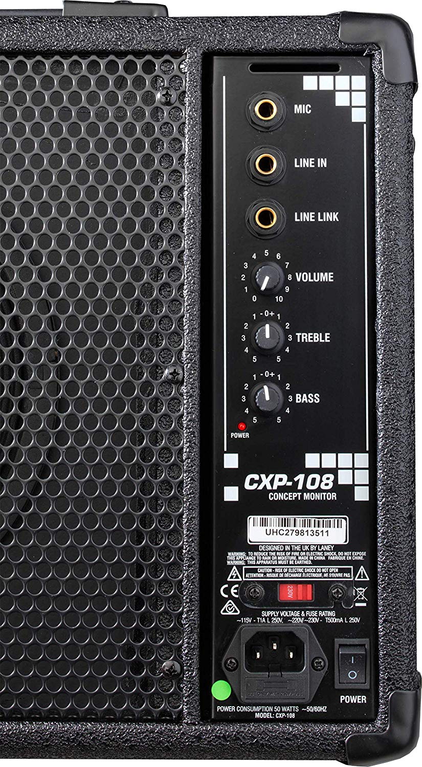 Laney CONCEPT Series CXP-108 - Active Stage Monitor - 80W - 8 inch Coaxial Woofer,Black - Image 4