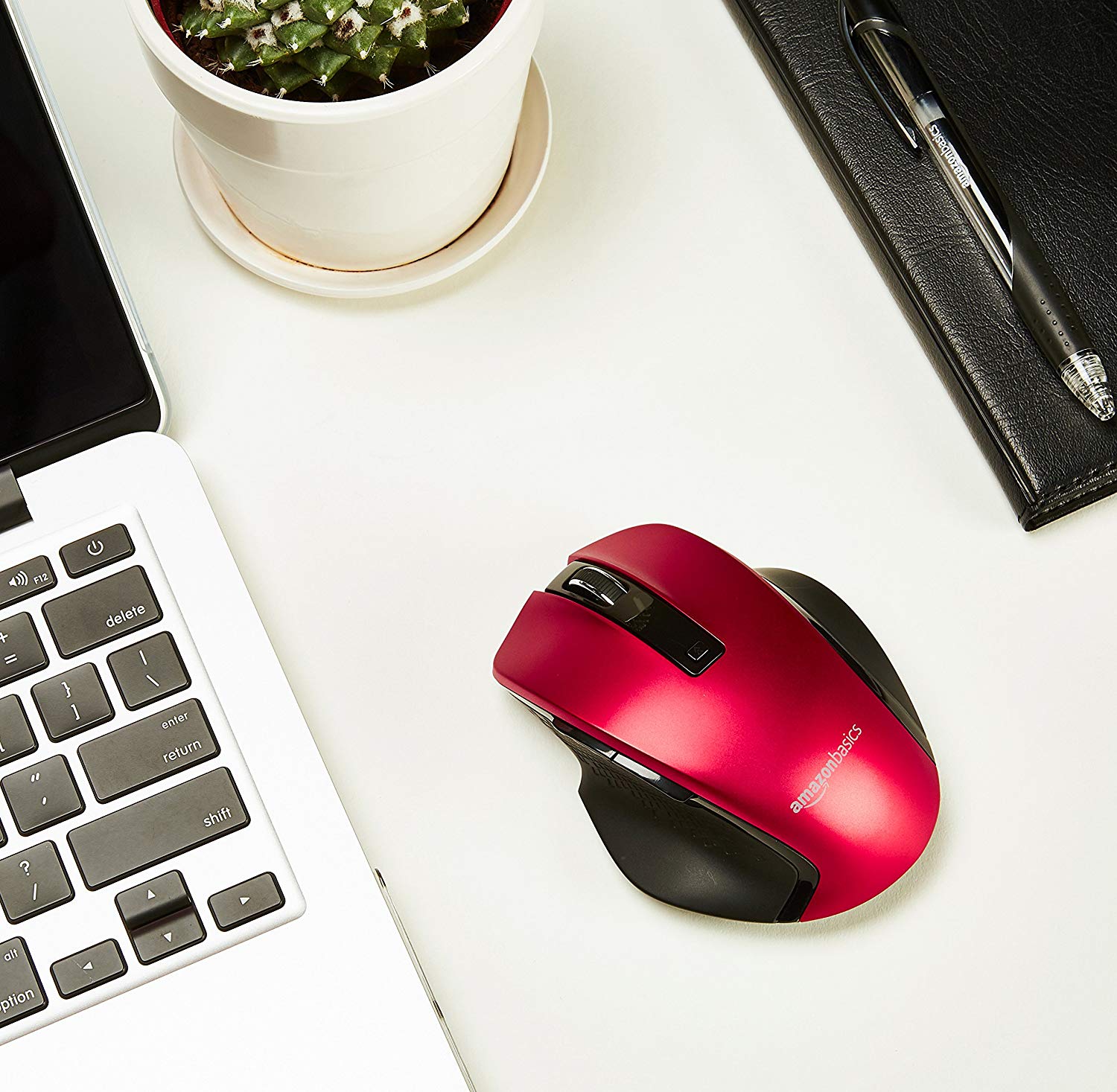 Amazon Basics Compact Ergonomic Wireless Mouse with Fast Scrolling ...