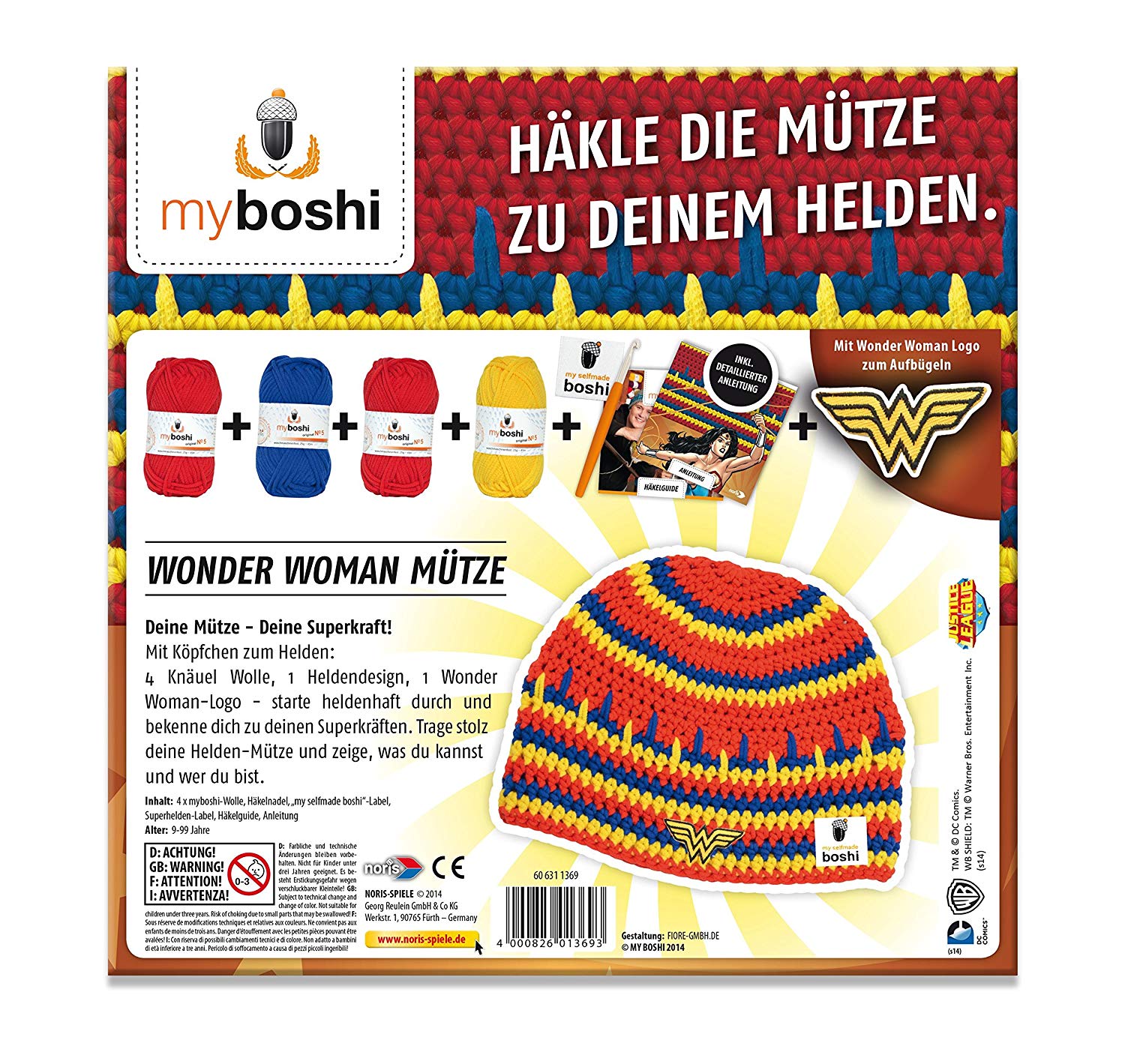 Myboshi "Wonder Woman Heroes Toy (Multi-Color), Multicolor, Small - Image 3