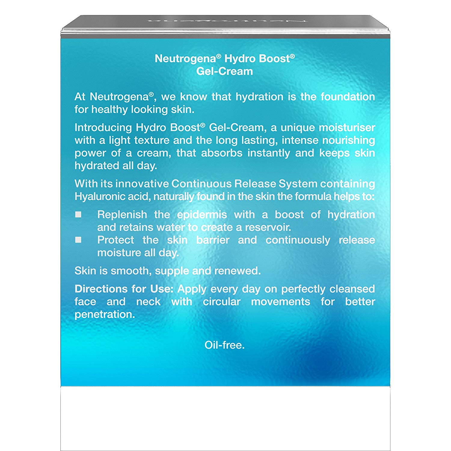 Neutrogena Hydro Boost Gel Face Cream (1 x 50ml), Intensively Hydrating Gel Cream with Hyaluronic Acid and Ceramides - Image 2