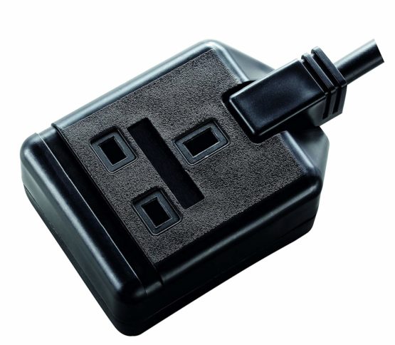 Masterplug EXS1315B-01 Heavy Duty Single Socket Extension Lead, 5 Metres, Black
