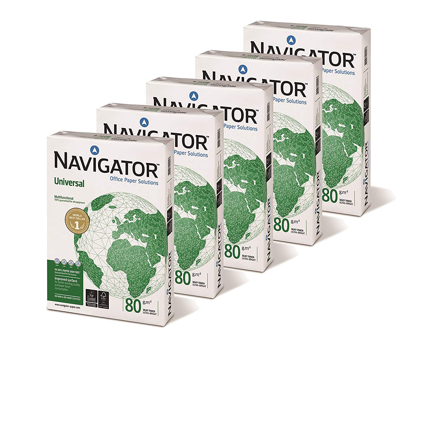 Navigator Universal A4 80gsm Paper - Box of 5 Reams (5x500 Sheets), White, 5x Reams (2,500 Sheets) - 1x Box - Image 2
