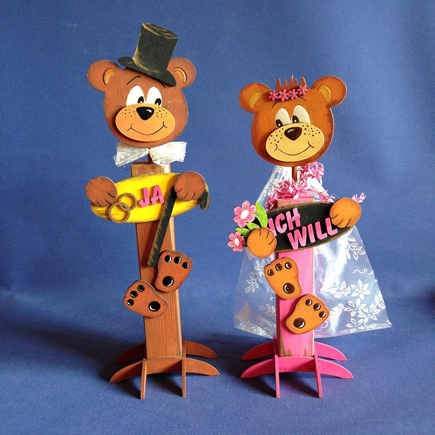 News A-TEL3409BP Petra's Craft Making Kit, MINI-'Teddy Leibgarde Brautpaar'Fertigmaß, 37 x 23 CM Wood - Image 3