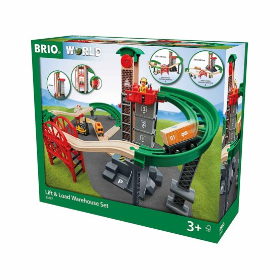 BRIO 33887 Lift and Load Warehouse Train Set for Kids Age 3 Years Up - Compatible with all BRIO Railway Sets & Accessories, Multicoloured - Image 2