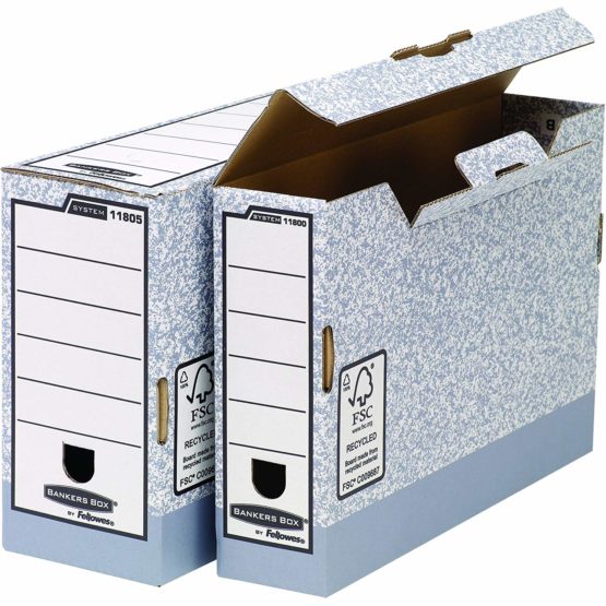 Bankers Box System A4 120mm Spine Foolscap Transfer Files - Grey (Pack of 10) - Image 3