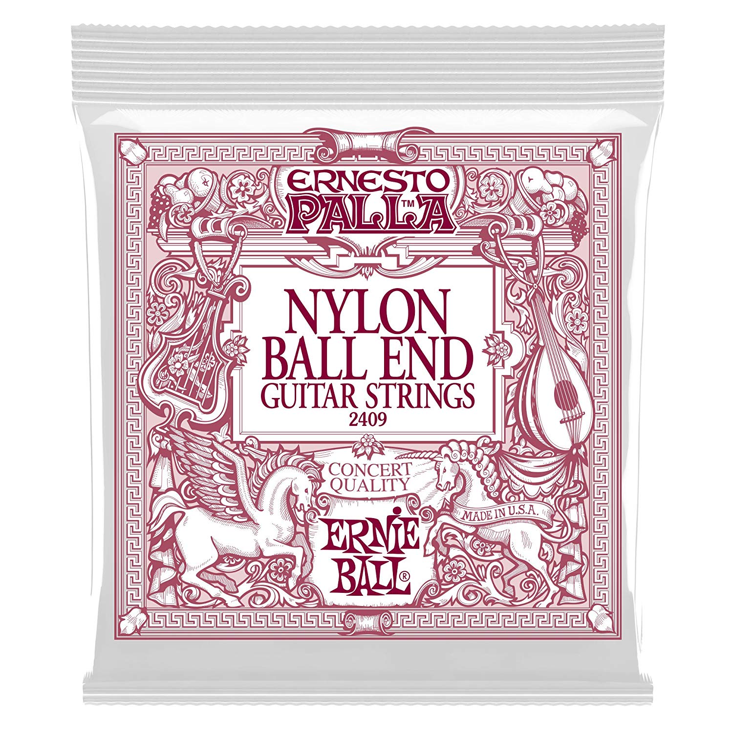 Ernie Ball Ernesto Palla Black and Gold Ball-End Nylon Classical Guitar Strings, black / black, Single Pack