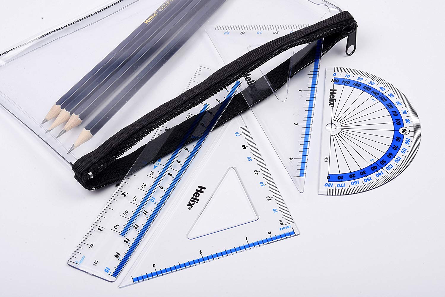 Helix 15cm Four Piece Geometry Set, white|black|clear - Image 3