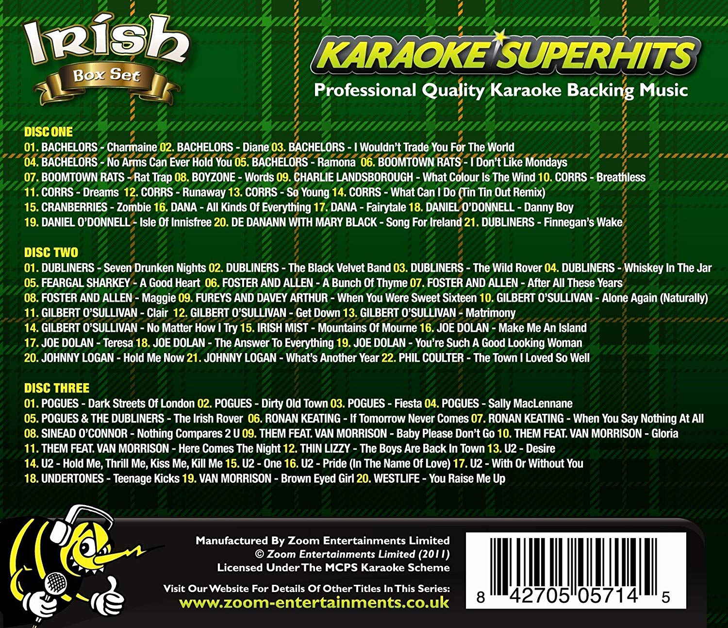 Zoom Karaoke CD+G - Irish Superhits - Triple CD+G Karaoke Pack - Image 2
