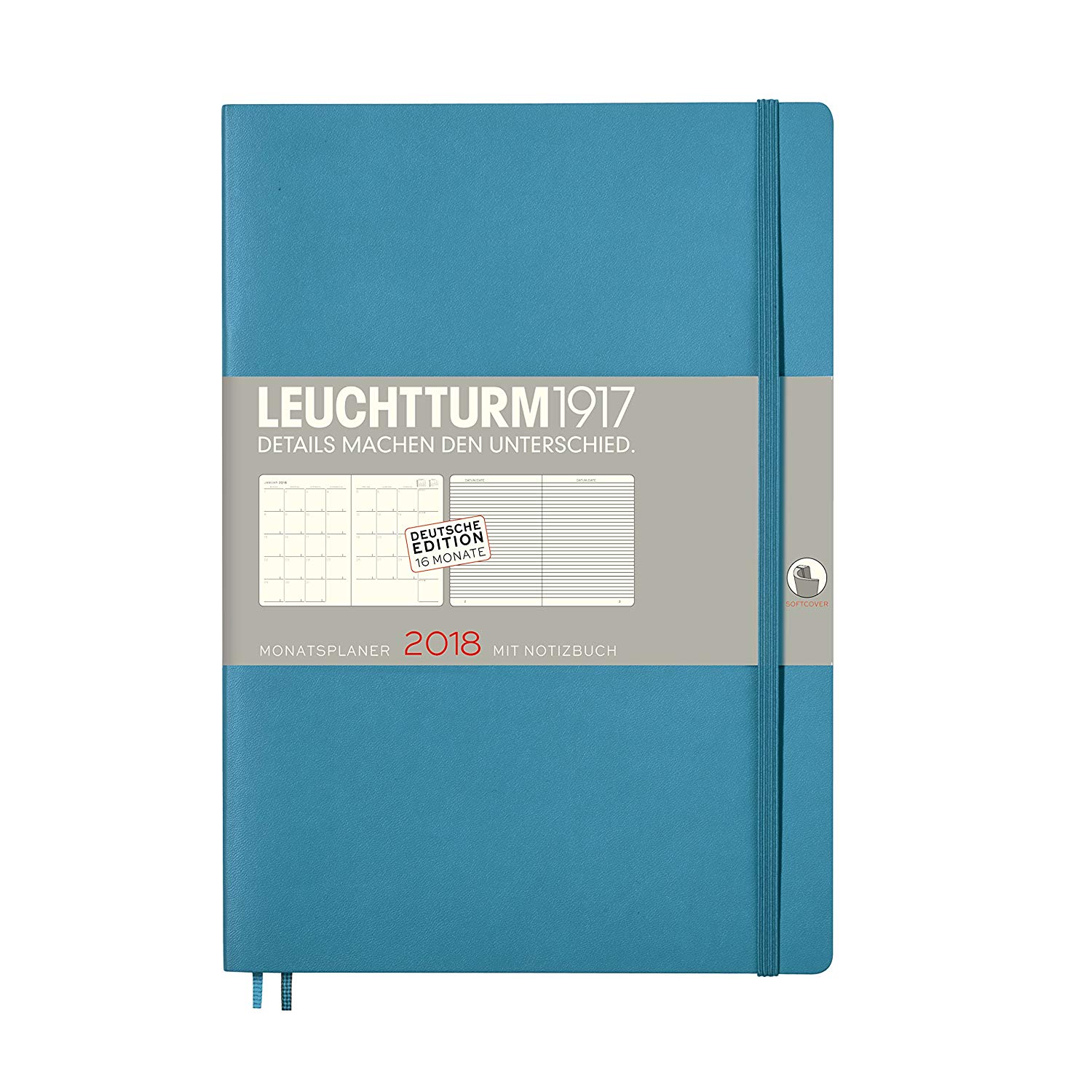 Leuchtturm1917 355150 Monthly Planner with 2018 Notebook Soft Cover