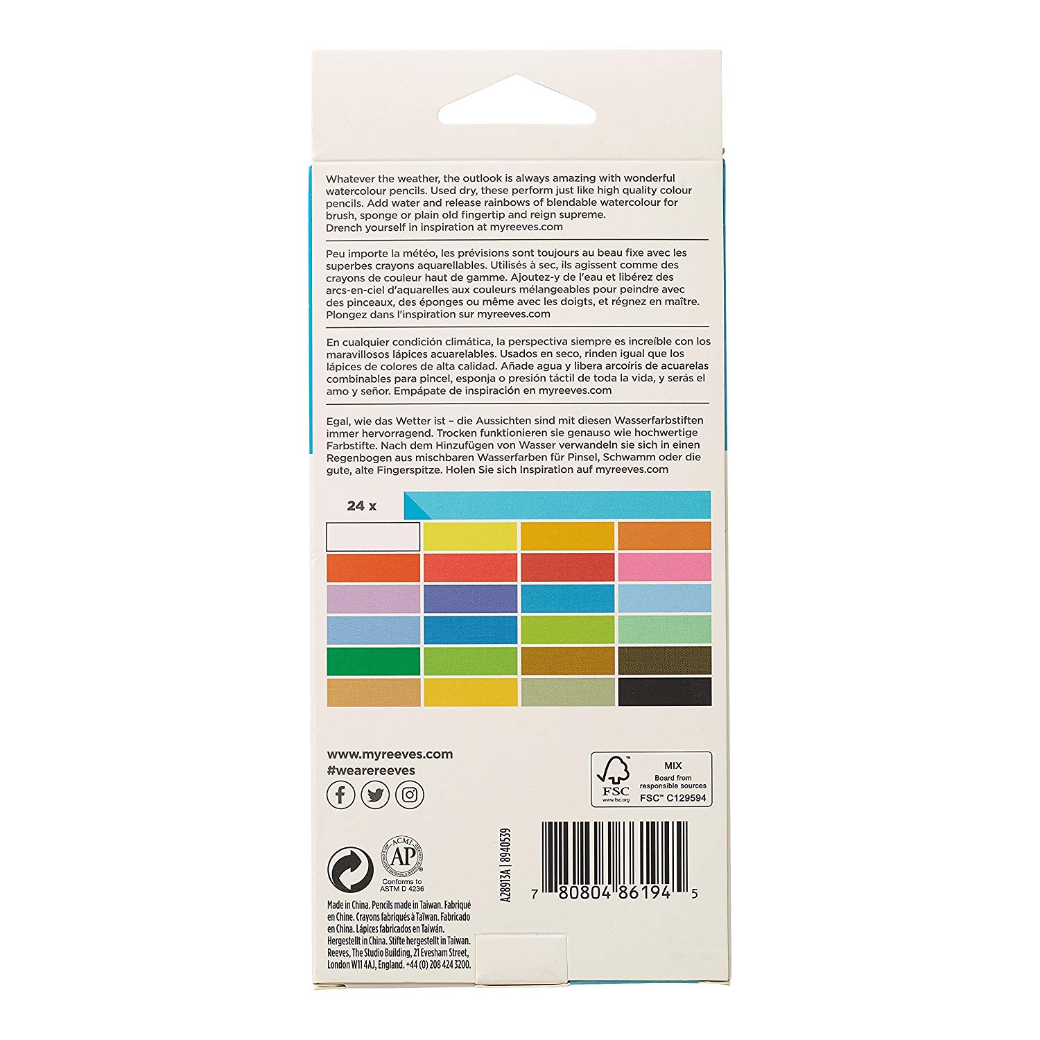 Reeves Watercolour Pencil (Pack of 24) - Image 2