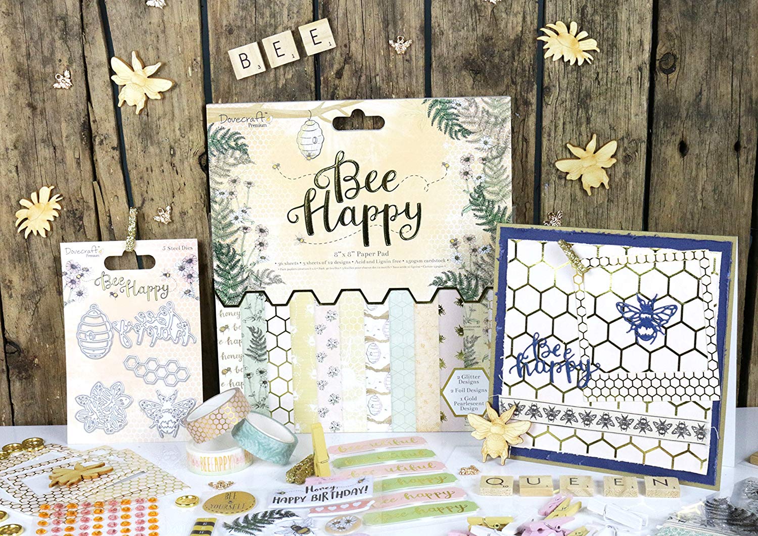 Dovecraft DCPAP070 Bee Happy Premium Collection - 12"x12" Paper Pad (FSC), Multicolour, 12x12 - Image 3