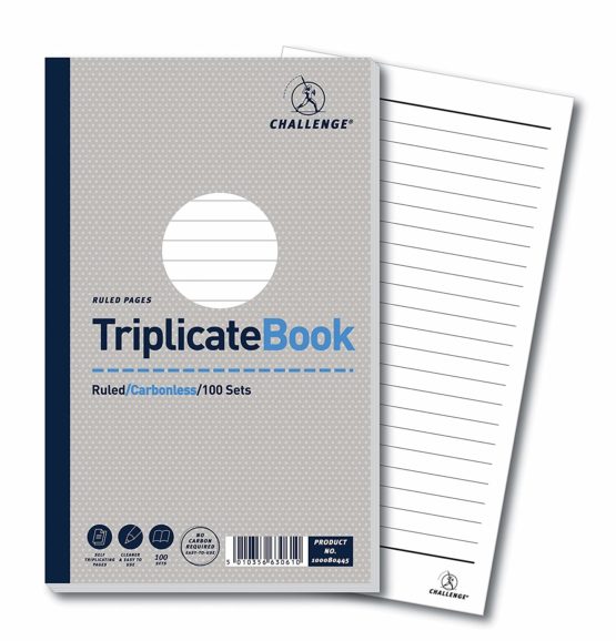 Challenge Triplicate Book Carbonless Ruled 210x130mm Ref D63061 [Pack of 5] - Image 2