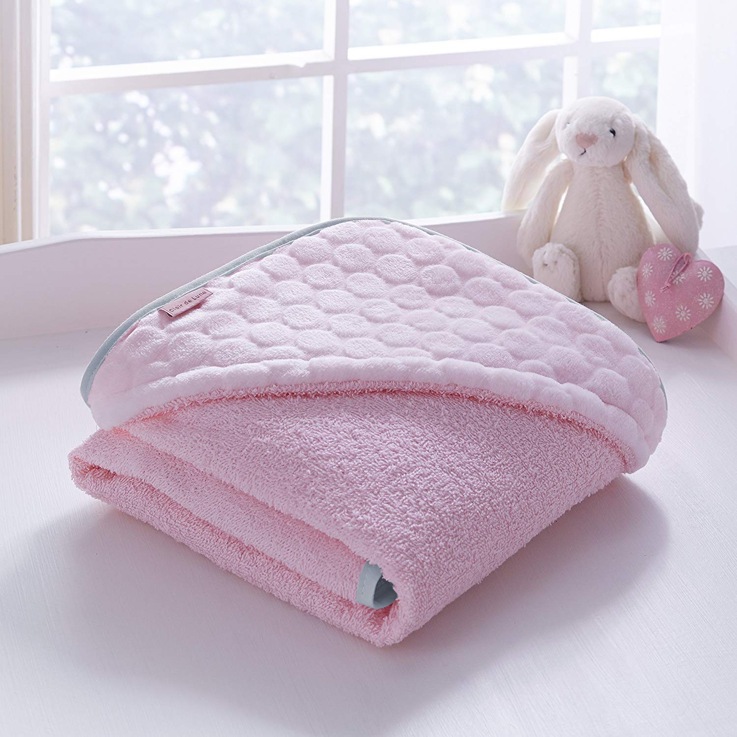 Clair de Lune Marshmallow Baby Hooded Towel - 70 x 70 cm (Pink) - Image 2
