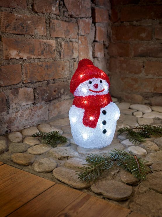 Konstsmide 6175-203 LED "Snowman" / For Indoor Use (IP20) / Battery Operated: 3xAA 1.5V (excl.) / 20 Ice White Diodes - Image 3