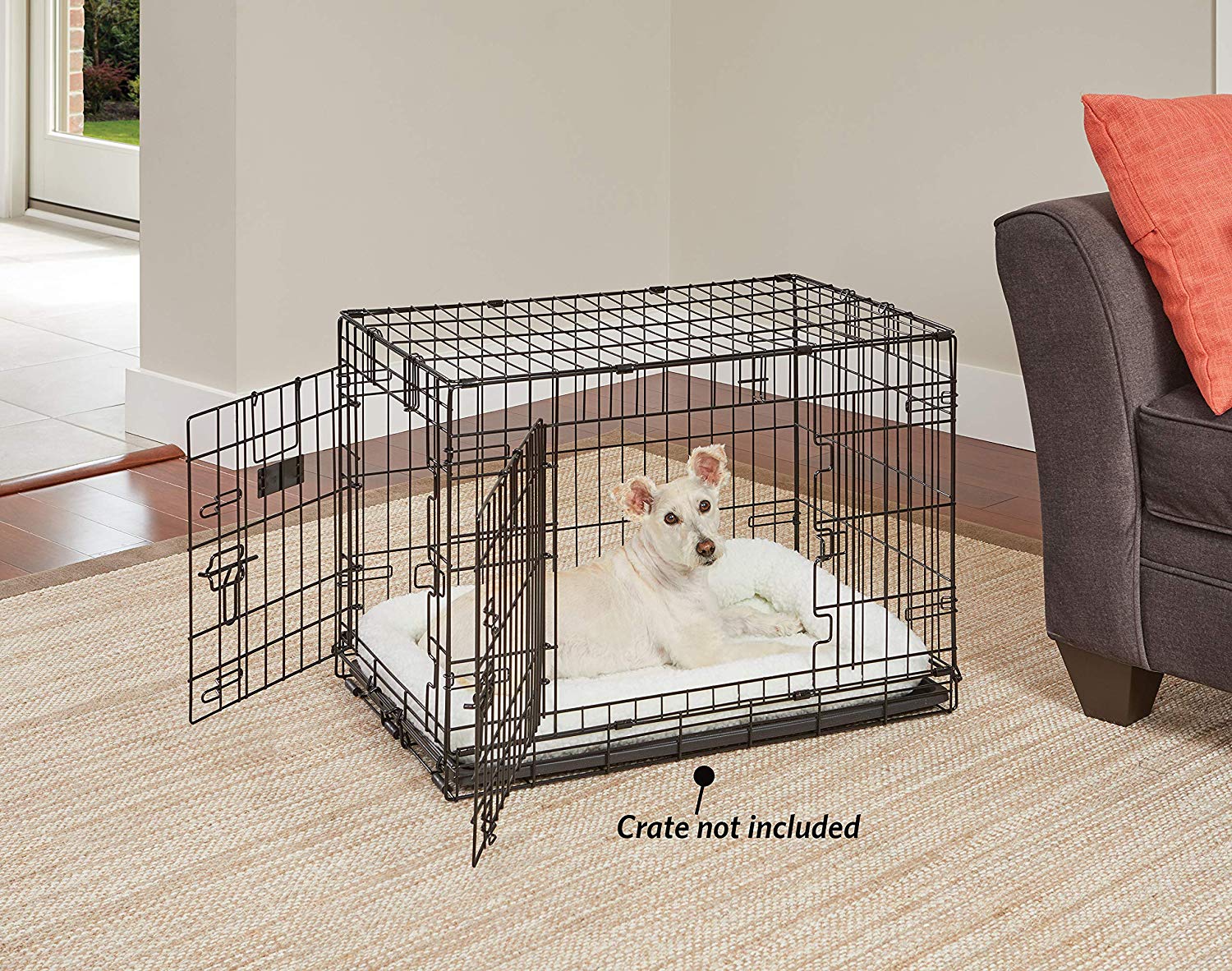 MidWest Homes for Pets QuietTime Dog Bed, White Fleece Bolster, Ultra-Soft and Machine Washable - Image 2