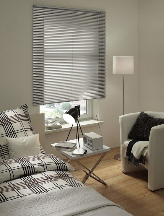 GARDINIA Aluminium Venetian Blinds, Visibility, Light and Glare Protection, Wall and Ceiling Mounting, Mounting Kit Included, Aluminium Venetian Blinds, Silver, 60 x 175 cm (WxH) - Image 4