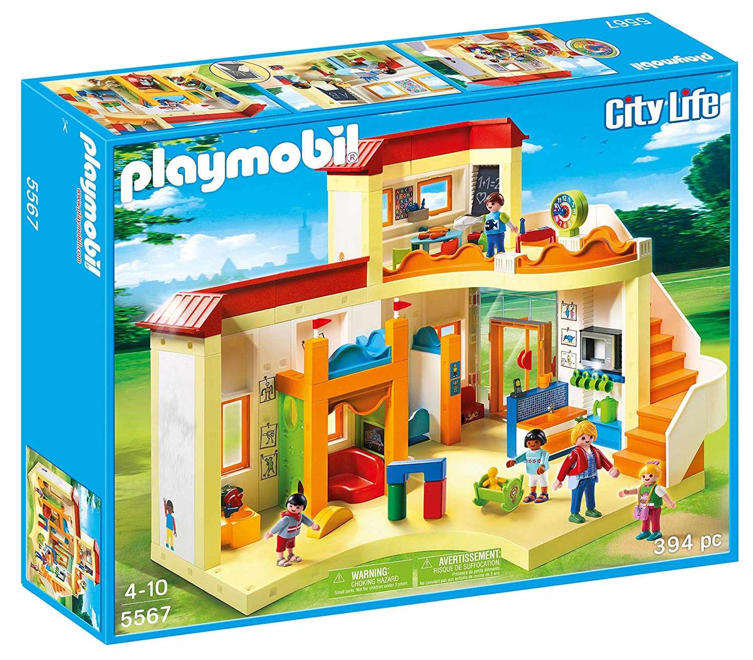 Playmobil 5567 City Life Sunshine Preschool with Functional Blackboard and Clock Hands, educational toy