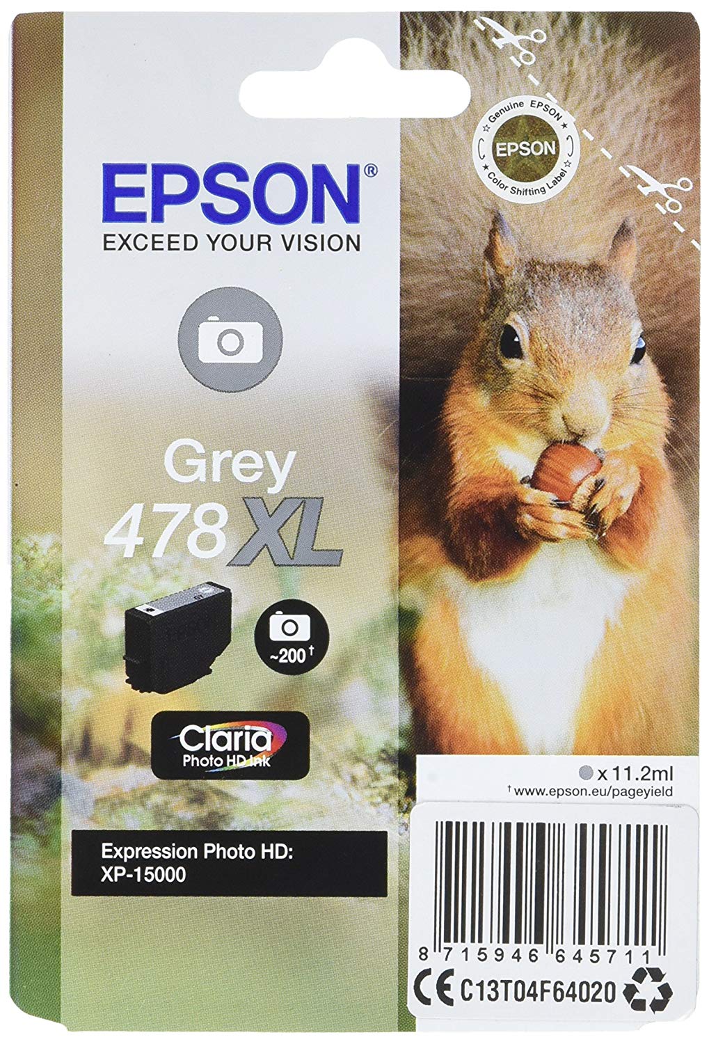 Epson C13T04F64020 X-Large Inkjet Cartridge - Grey, Standard