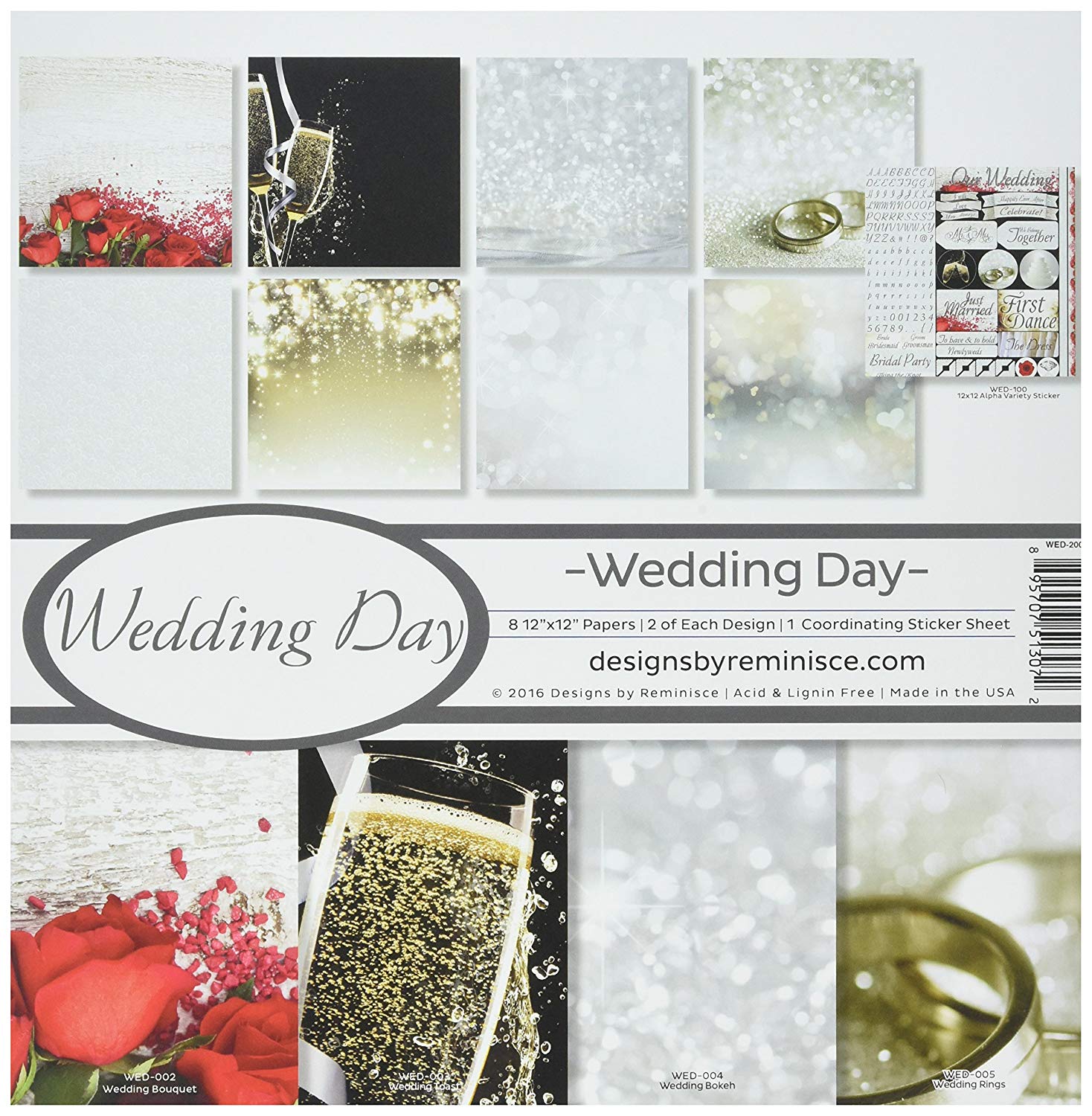 Reminisce Collection Kit x 12-inch-Wedding Day, Other, Multicoloured, 0.15x30.48x34.29 cm, Multicolor