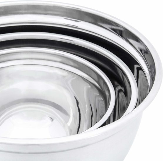 Relaxdays BOWLY, Set of 3, Diameters: 17/21 / 25.5 cm, Mixing Set Stainless Steel with Aroma Protective Salad Serving Bowl with Fresh-Preserving Lid, Silver, 25.5 x 25.5 x 14.5 cm - Image 4