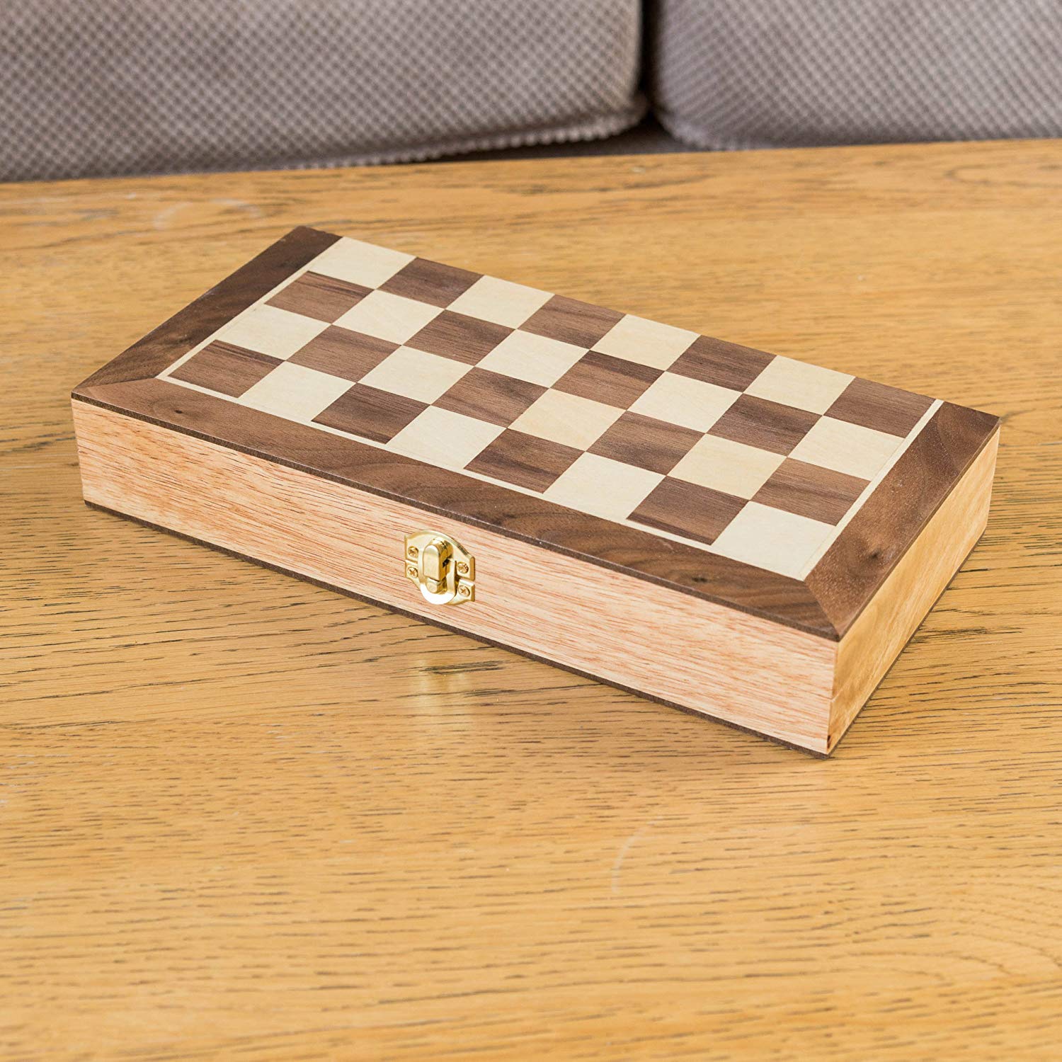 Toyrific Chess Folding Game Board for 2 Players, Chess Set Board Games, Travel Family Game, Brown - Image 4