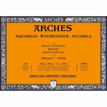 Arches Watercolour Block, 300 GSM, Rough, 18 x 26 cm, Wood, White