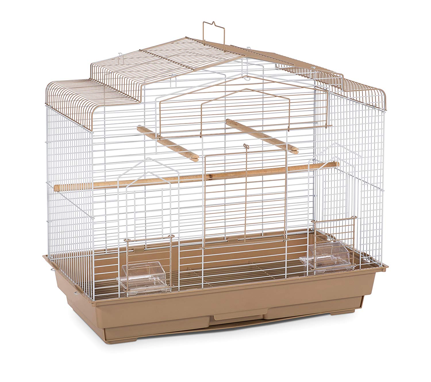 PREVUE PET PRODUCTS SP50051 Barn Style Bird Cage, Brown/White, Brown & White, 66 cm L x 36 cm W x 60 cm H - Image 2