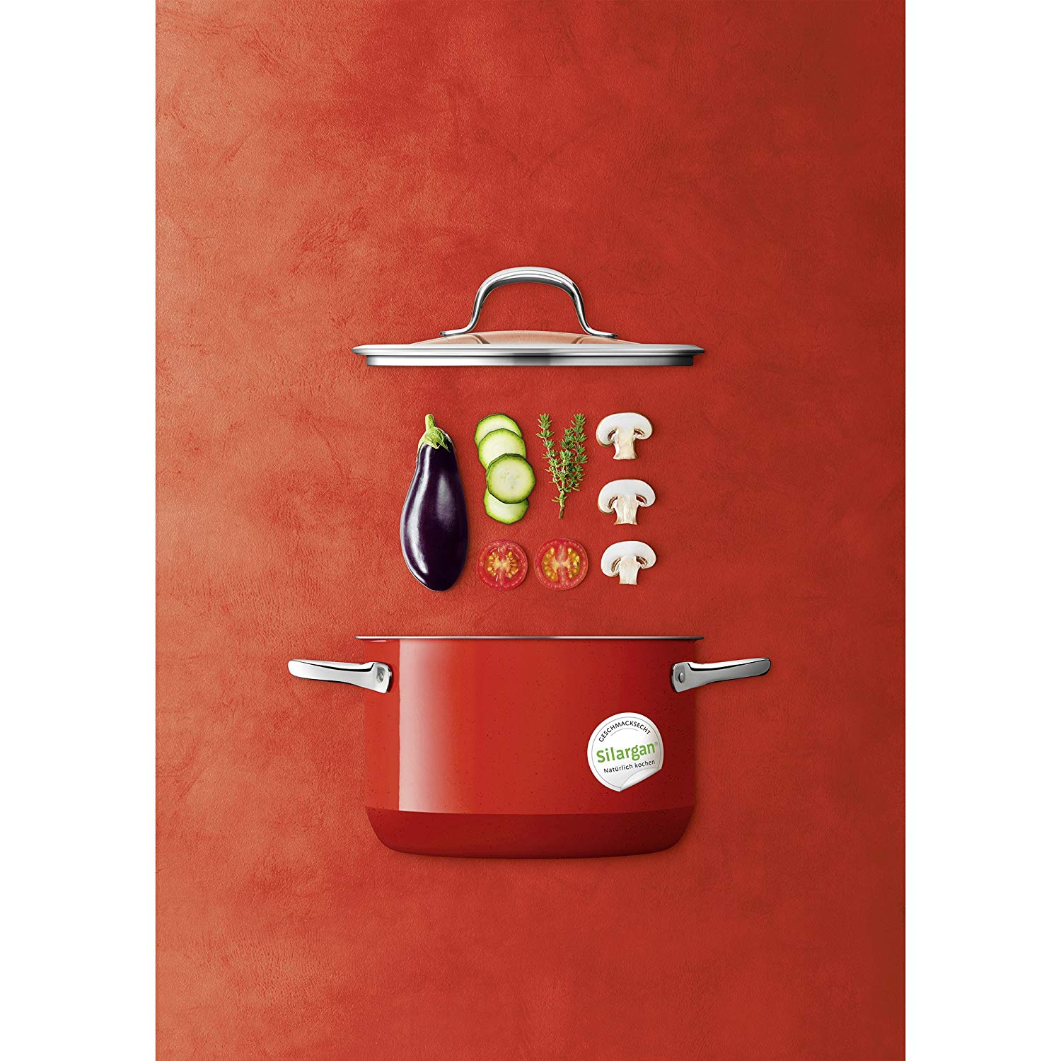 Silit "Passion High Casserole with Lid, Red, 16 cm, 26.7 x 20 x 17.3 cm - Image 2