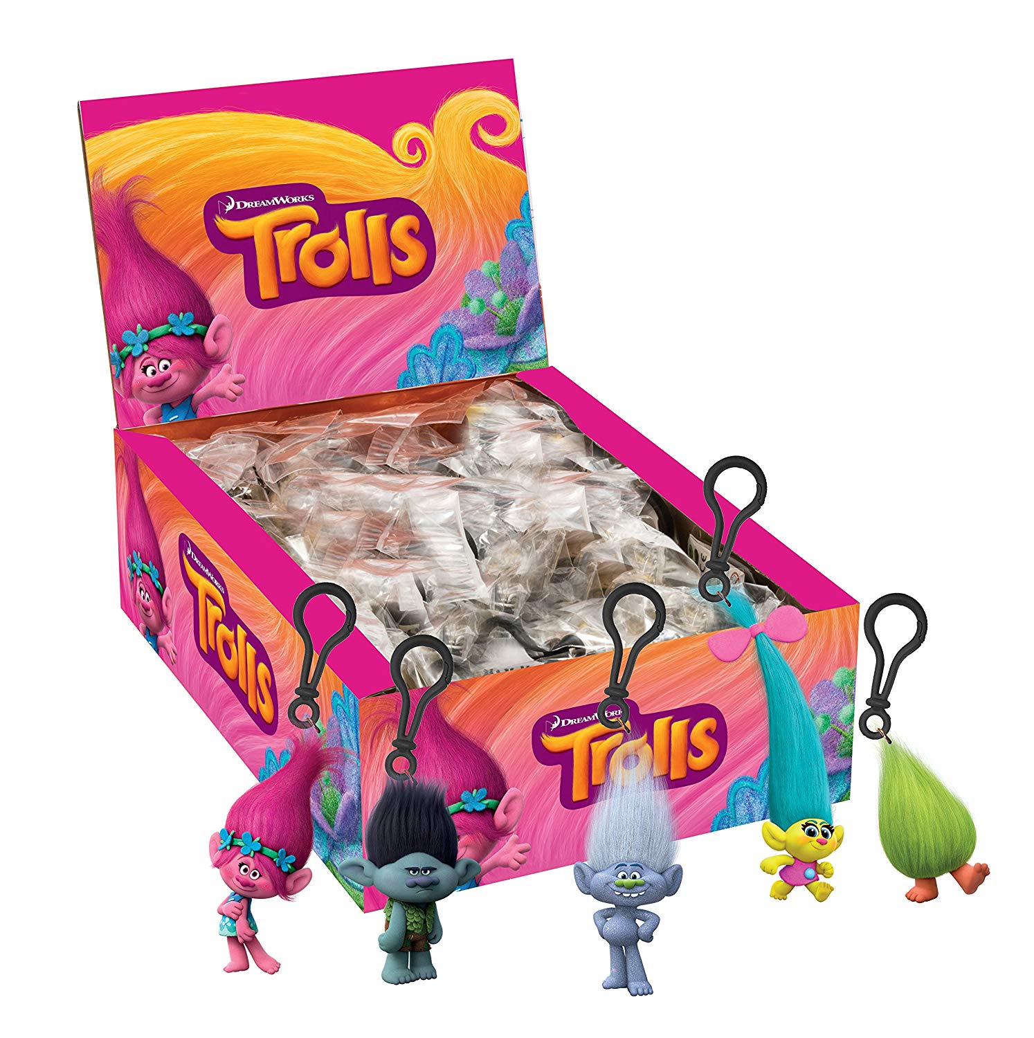 Joy Toy 67687-24 Trolls 3D PVC Clip (Design may vary), Multicolor, 20 x 28 x 9 Zentimeter
