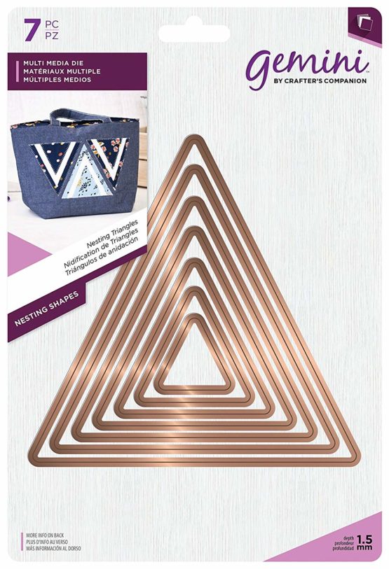 Gemini GEM-MD-MM-NEST4 Multi Media Die-Nesting Triangles, Metal, Gold, 24.6 x 16.8 x 4.8 cm
