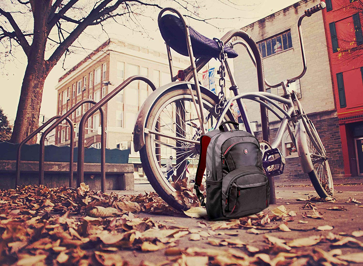 Port Designs Houston Padded Protective Backpack for 15.6-Inch Laptops, Black - Image 4