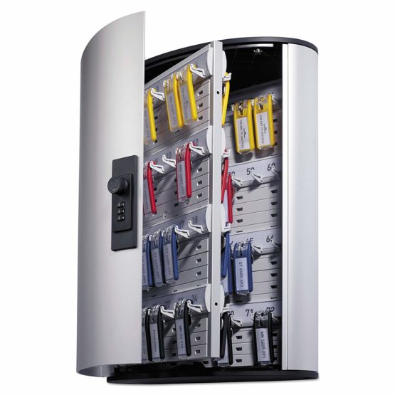 Durable Key Safe Box 72 - Wall Mounted Key Holder Cabinet with combination lock for up to 72 Key Clip Keys - Securely lock keys away - Aluminium Keysafe including 6 Key Clip Tags - Image 2