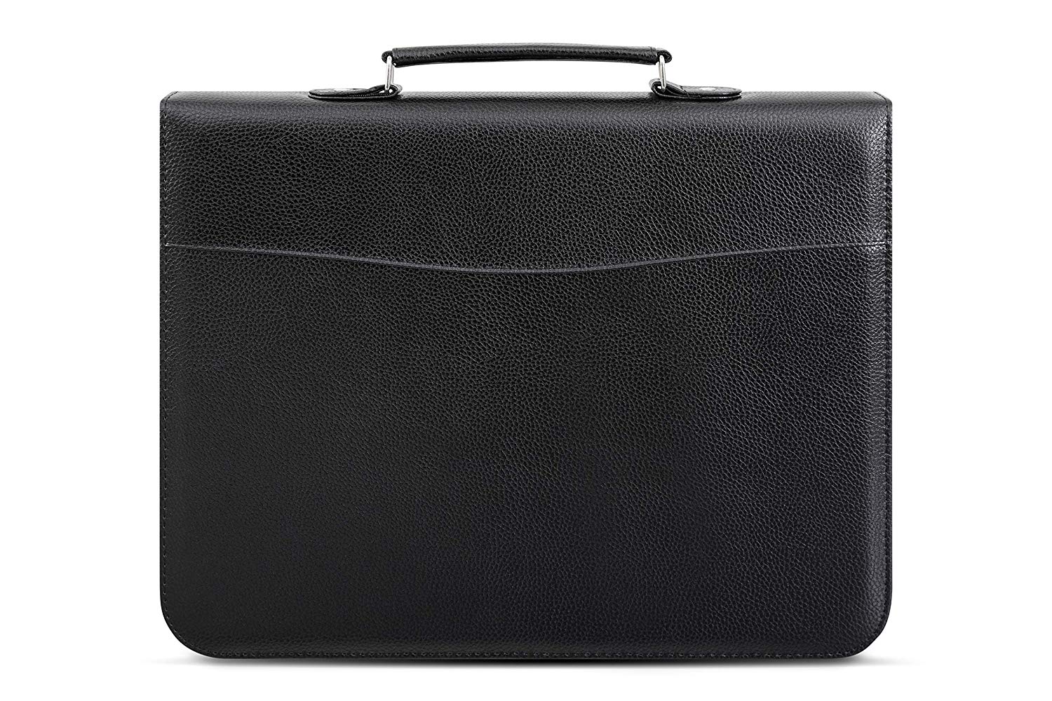Arpan A4 Conference Folder with Handle Ringbinder Folio with Zipper Soft Padded Cover - Black