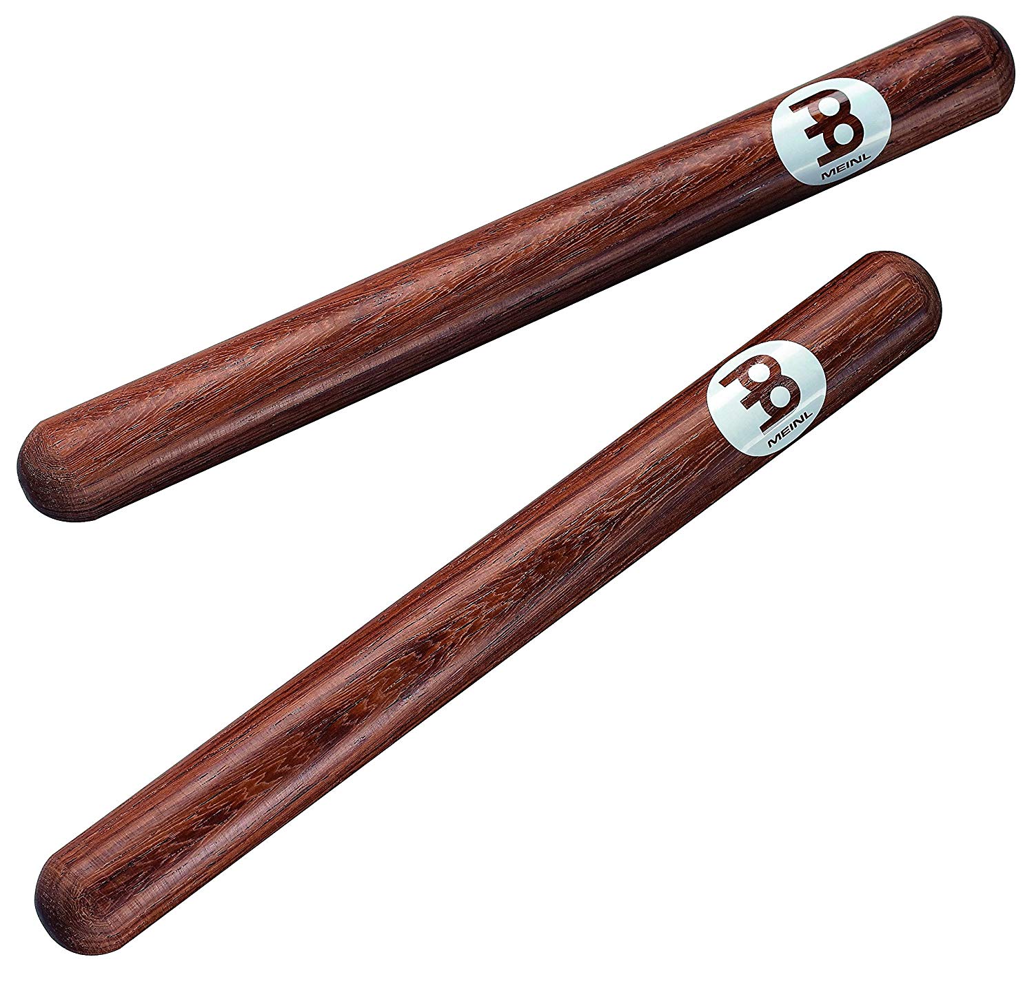 Meinl Percussion Wood Claves Deluxe - 1 Pair of Cylindrical Claves - Musical Instrument - Walnut, Natural (CL18)
