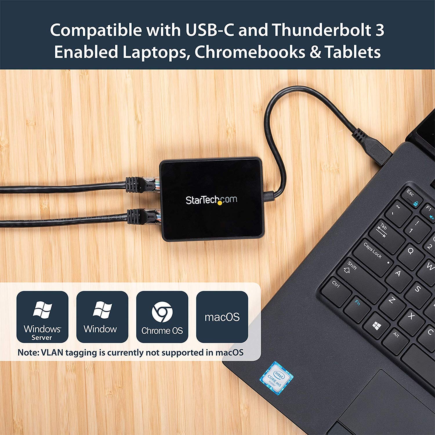 StarTech.com USB-C to Dual Gigabit Ethernet Adapter with USB 3.0 (Type-A) Port - USB Type-C Gigabit Network Adapter (US1GC301AU2R) - Image 3