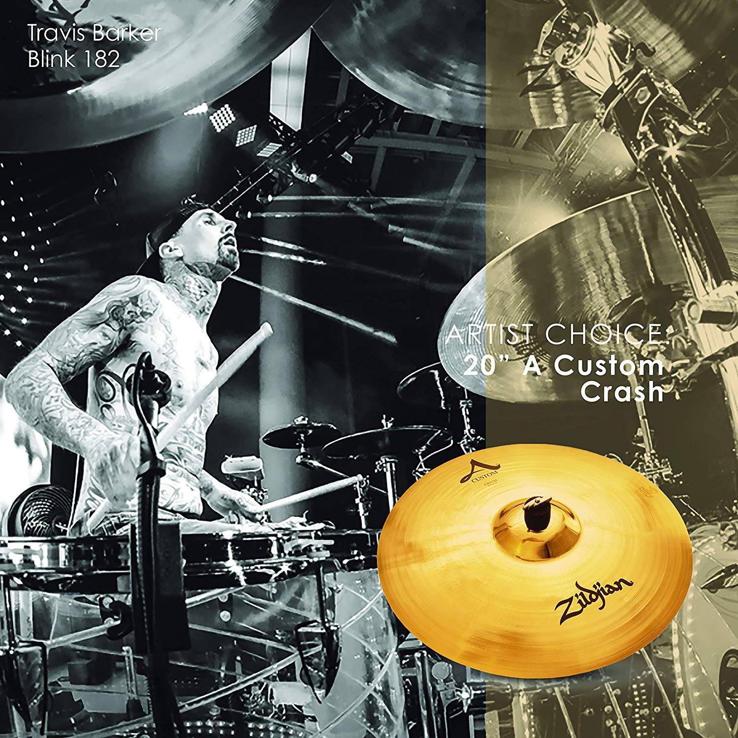 Zildjian A-Custom Crash 20" Brilliant Finish - Crash Cymbal, Silver - Image 2