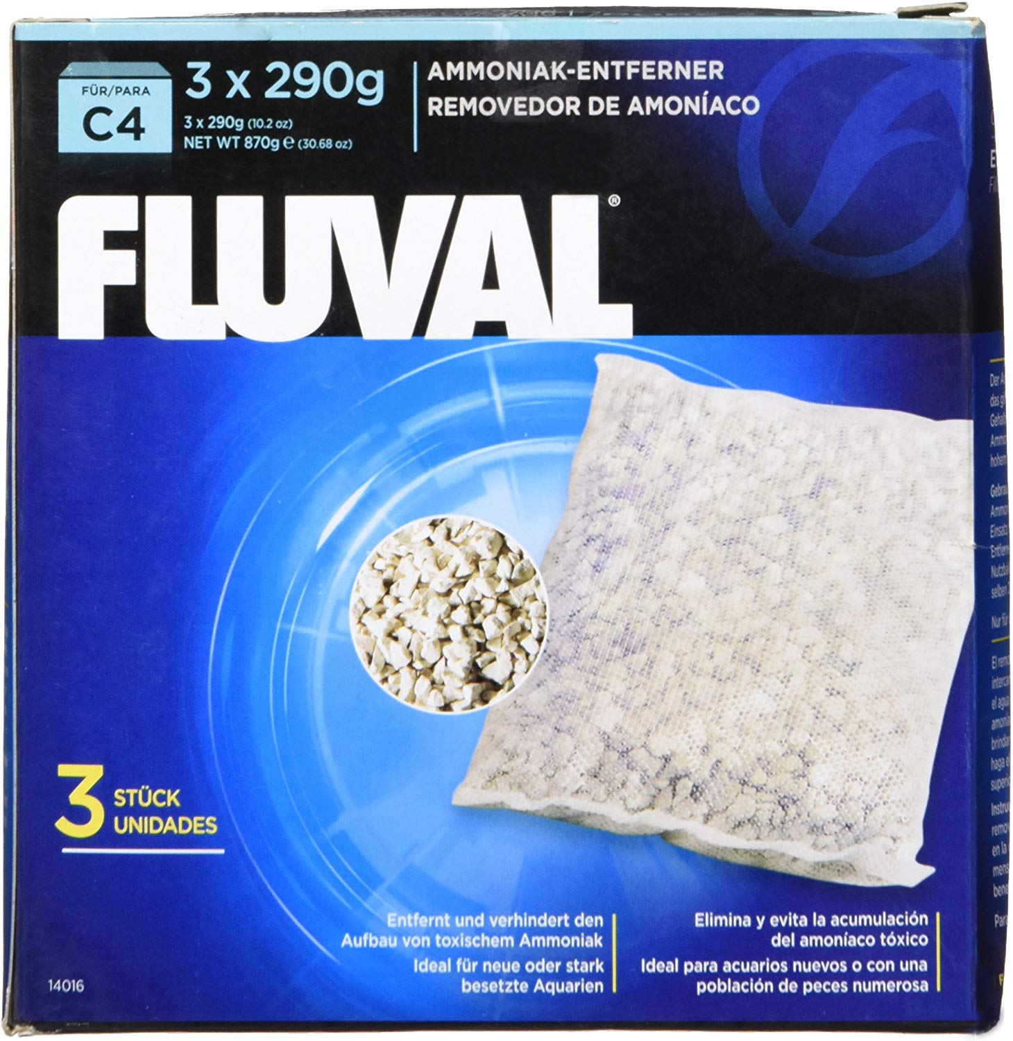 Fluval C4 Ammonia Remover 870g Pack of 3, White, 870 g - Image 3
