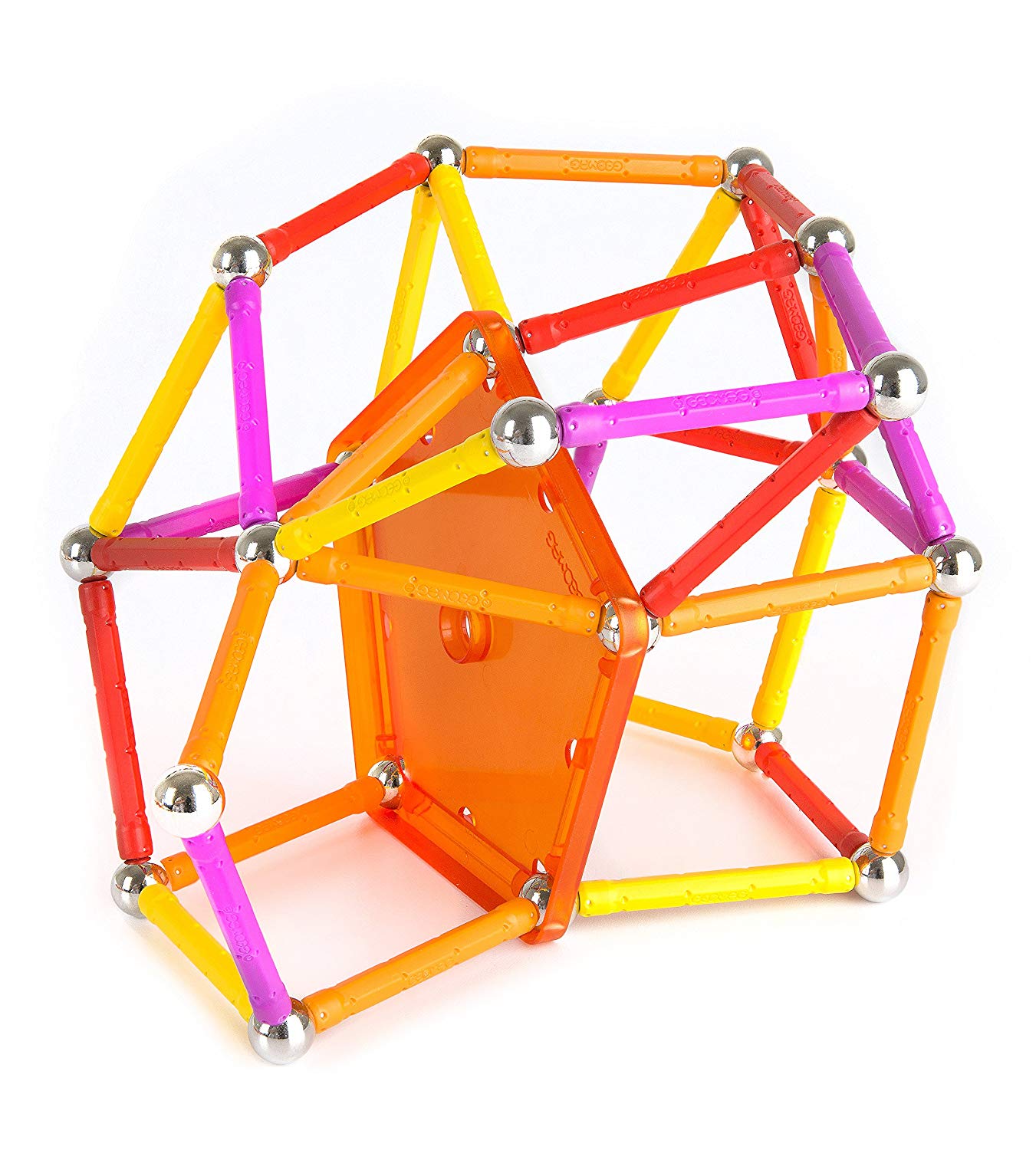 Geomag 264 Color Classic Building Set, Transparent Yellows, Oranges, Reds and Violets, 127 Pieces, 27.7 cm x 46.3 cm x 29.8 cm - Image 3