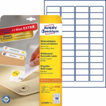 Avery Zweckform Multi-Purpose Removable Labels for All A4 Printers, 45.7 x 21.2 mm weiß (wiederablösbar)