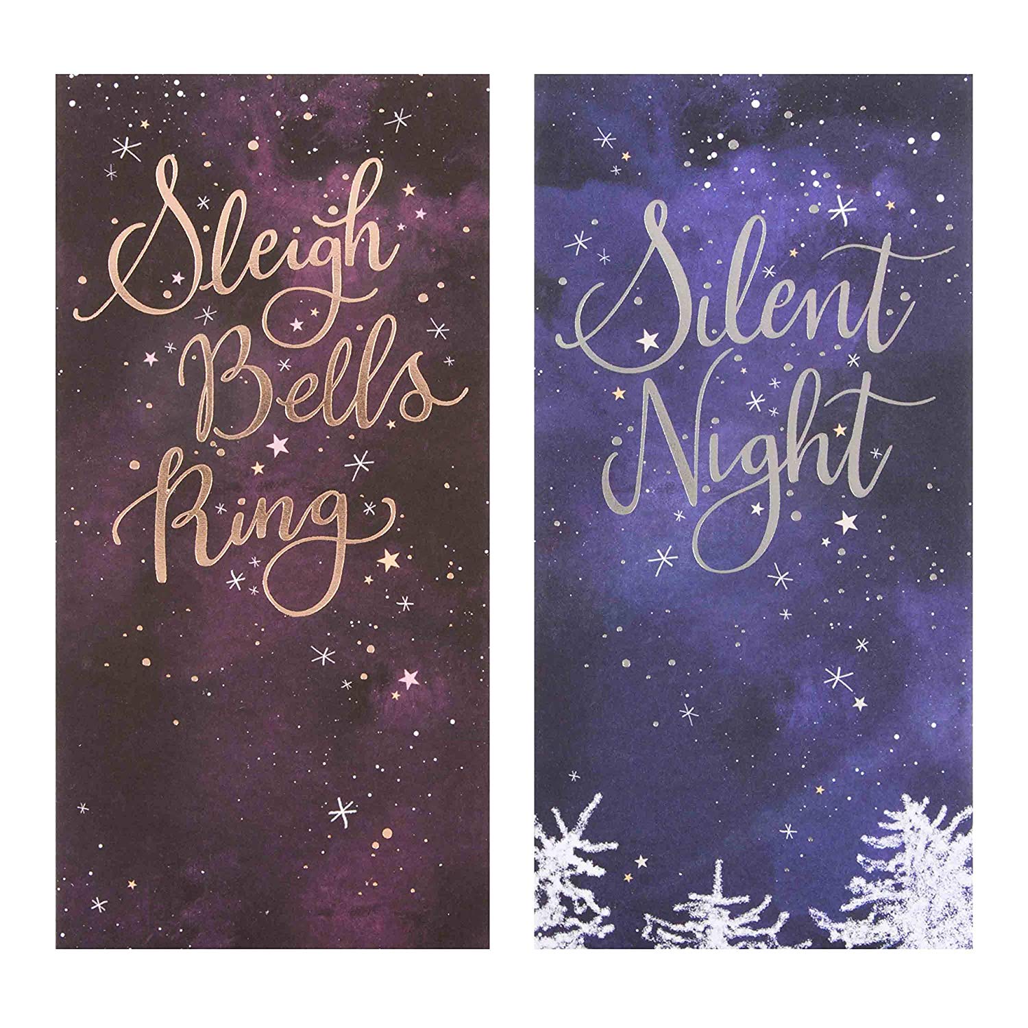 Hallmark Christmas Boxed Cards "Festive Lyric" - 12 Cards, 2 Designs