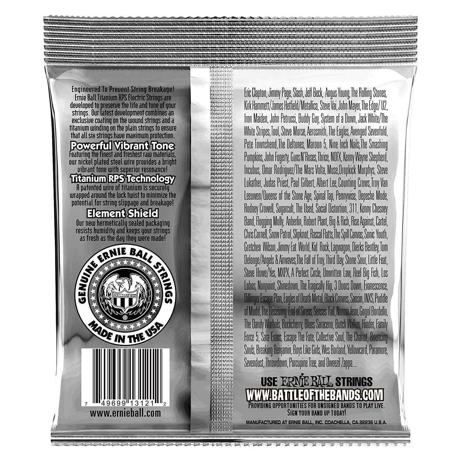 Ernie Ball Regular Slinky Coated Titanium RPS Electric Guitar Strings - 10-46 Gauge, Regular (10-46), Regular (10-46) - Image 2