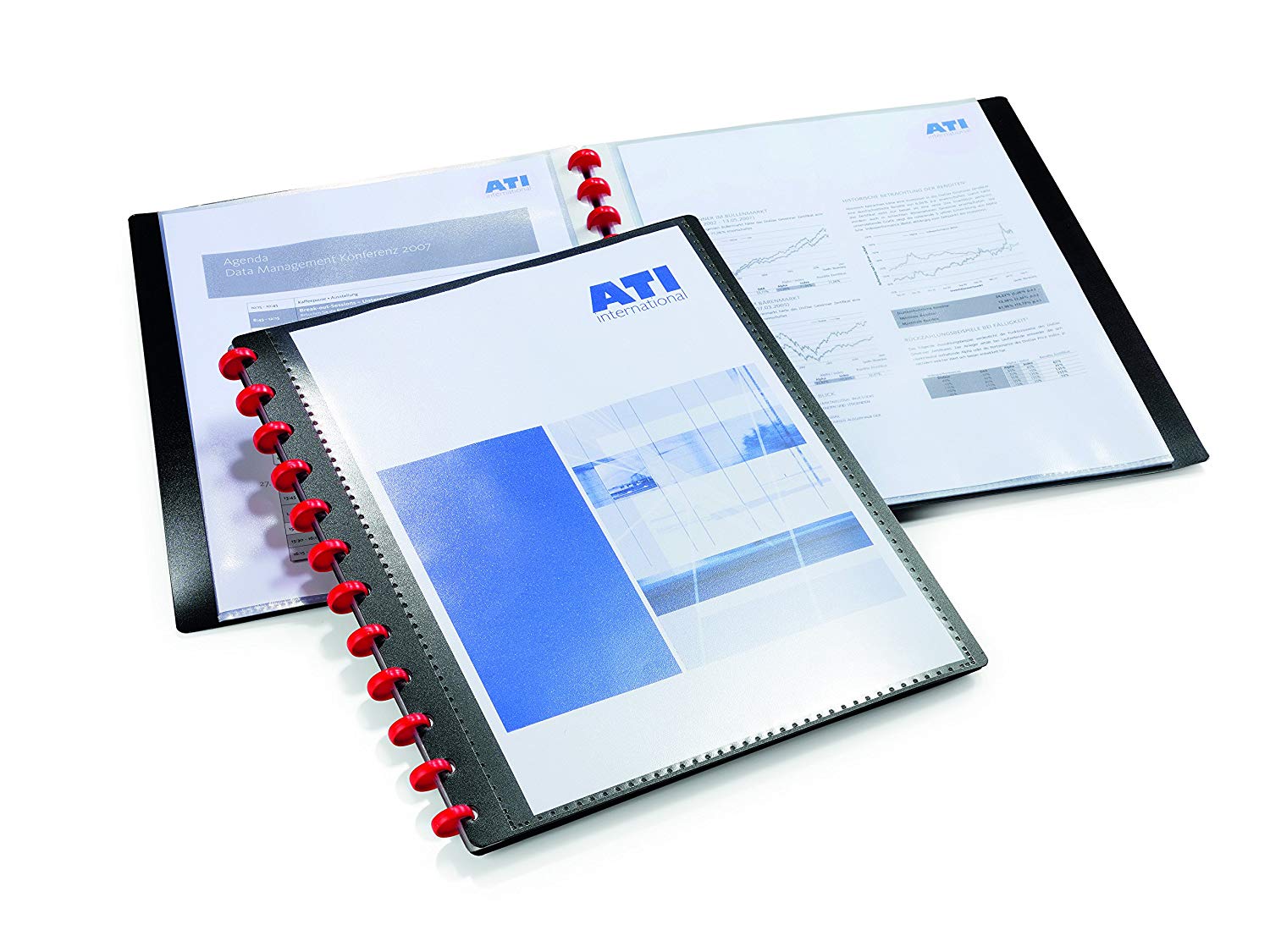 Durable Duralook Easy Plus 242701 Ring Bound Folder with 20 Plastic Wallets made of Polypropylene for A4 Black 260 x 310 mm