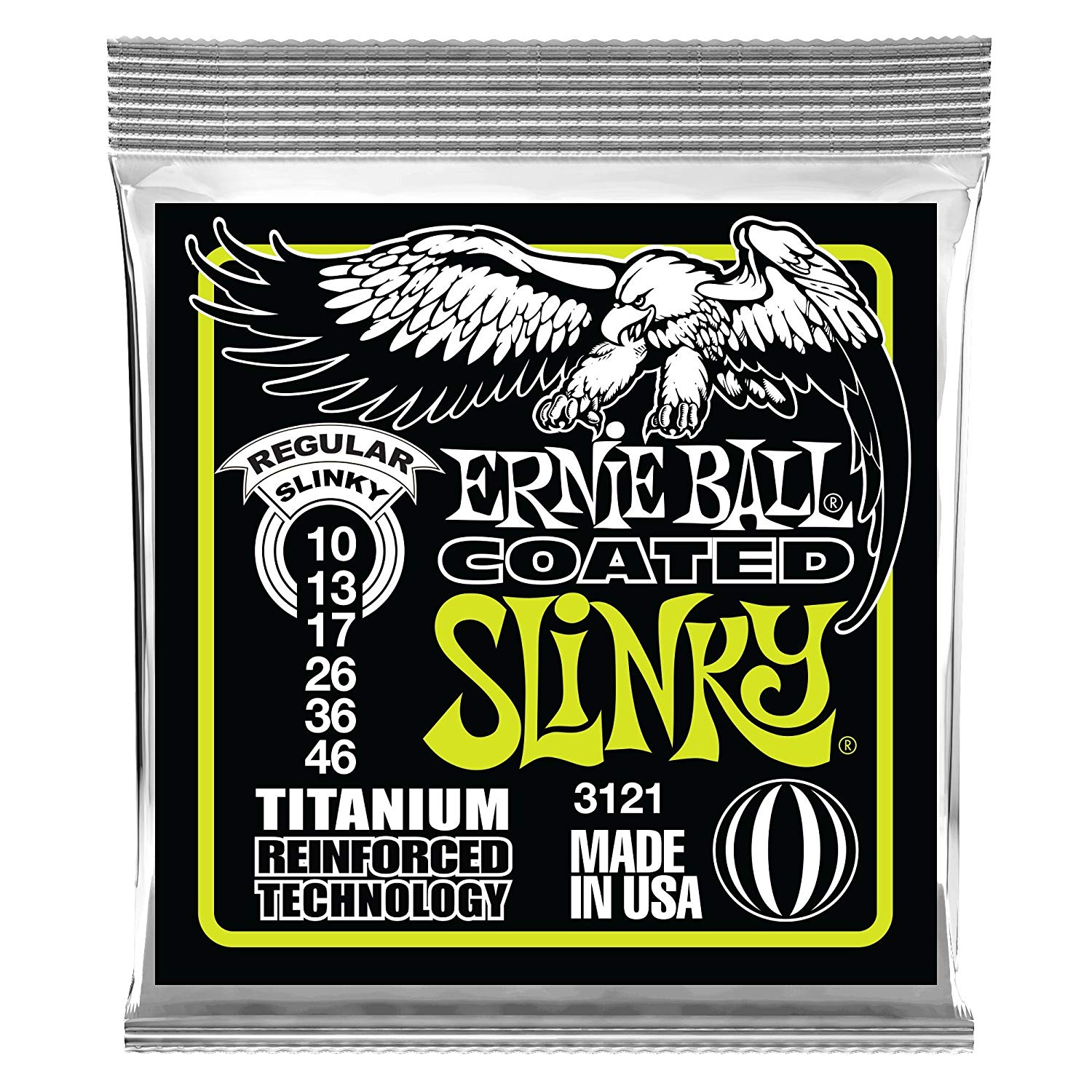 Ernie Ball Regular Slinky Coated Titanium RPS Electric Guitar Strings - 10-46 Gauge, Regular (10-46), Regular (10-46)