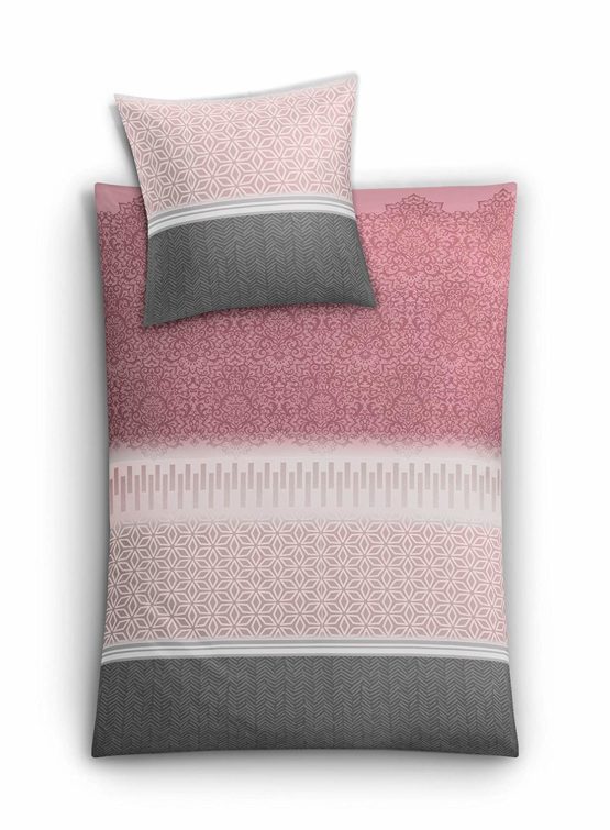Kleine Wolke Small clouds bed linen set “Estrella”, Cotton, Pastellrose, 155 x 220 cm